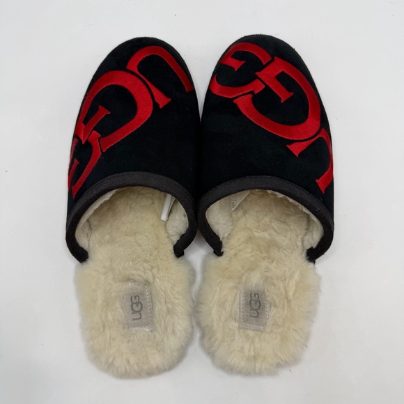 UGG Men’s Black Shearling Slippers Size 11 - Picture 5 of 8